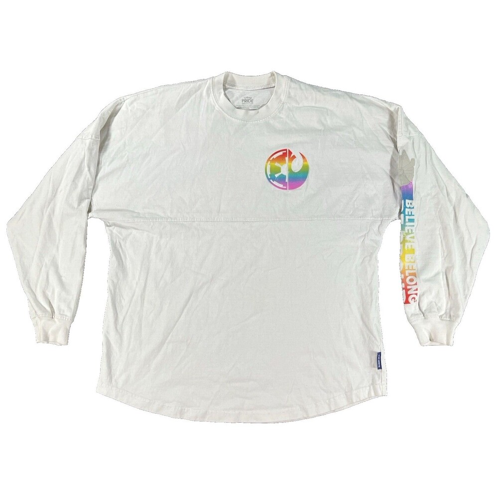 Disney Pride Collection Women's White Star Wars Pride T-Shirt Spirit Medium